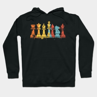 Retro Chess Pieces Chess Player Chess tactician Chess Master Hoodie